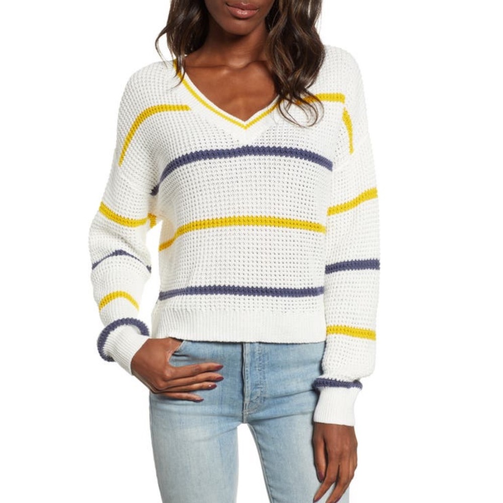 Nordstrom Ivory sea striped sweater NWT